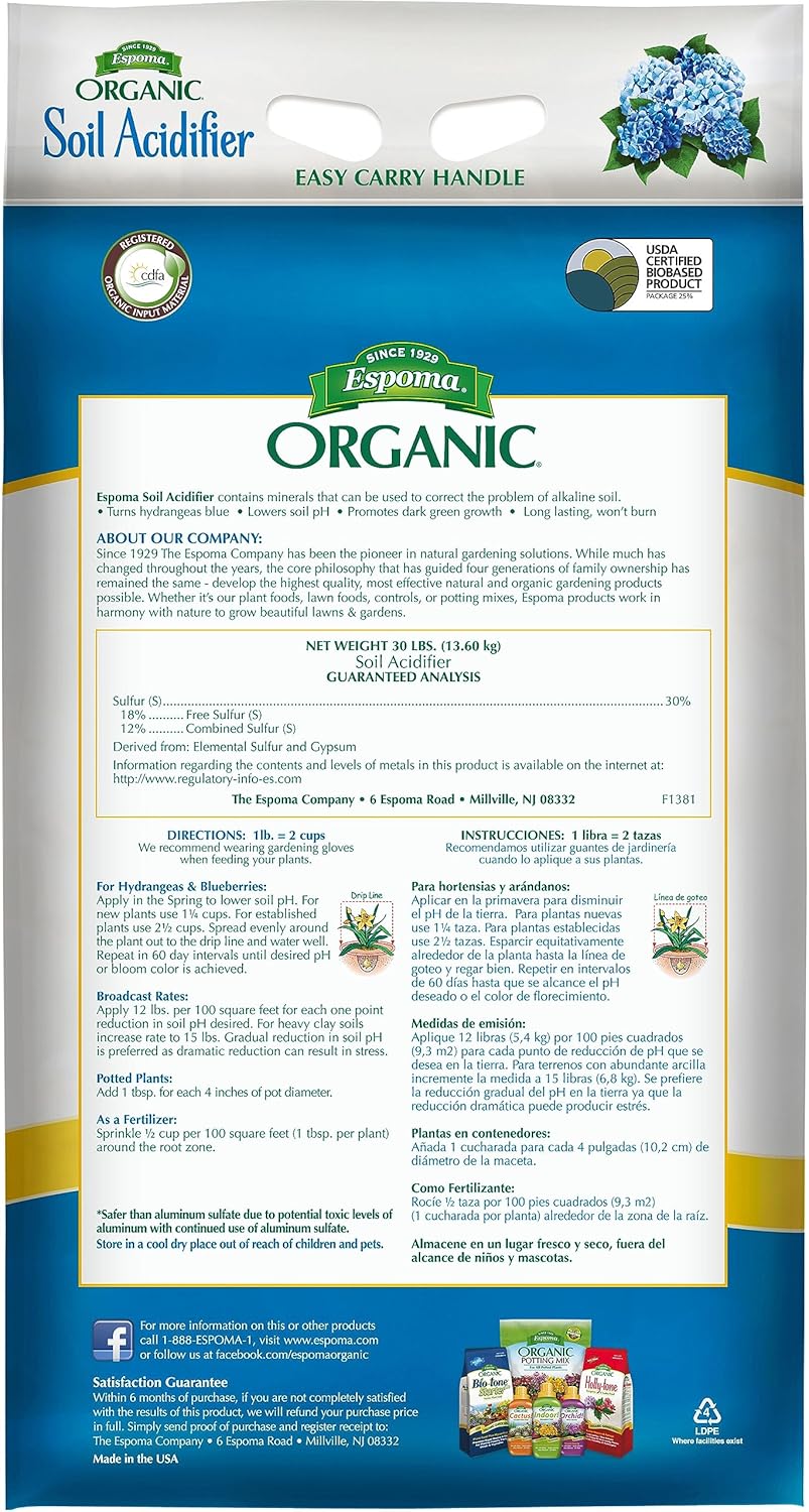 30 lb. Organic Soil Acidifier with Elemental Sulfur E6929