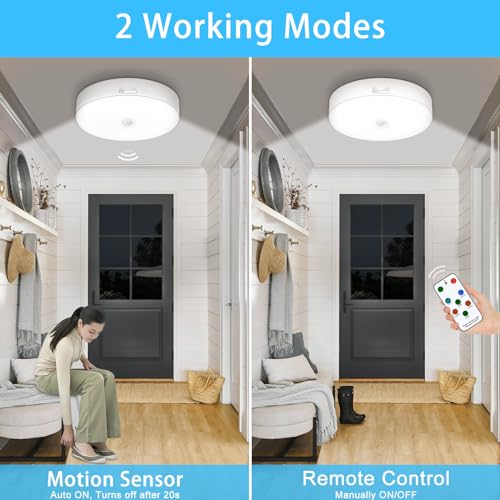 2 Pack Rechargeable Motion Sensor Ceiling Light P824