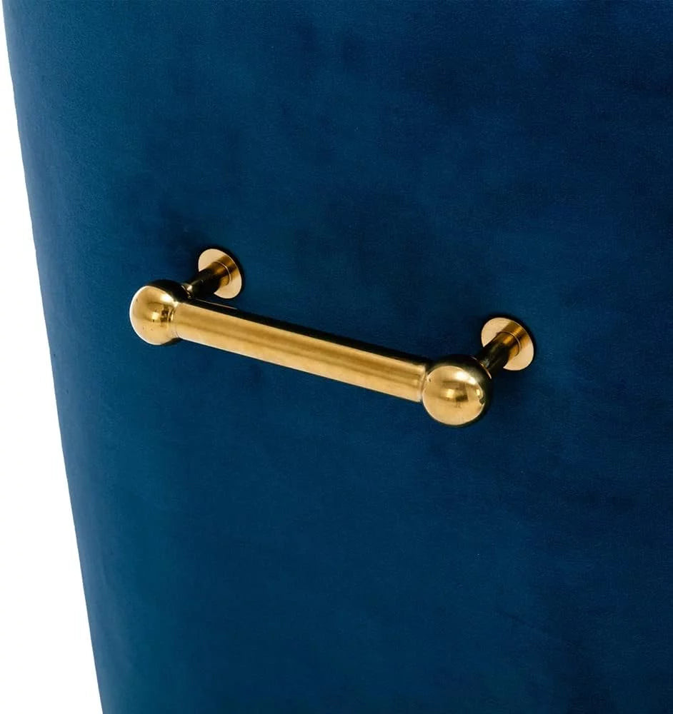 Navy Blue Velvet Dining Chair Set of 2 with Gold Legs Z224830