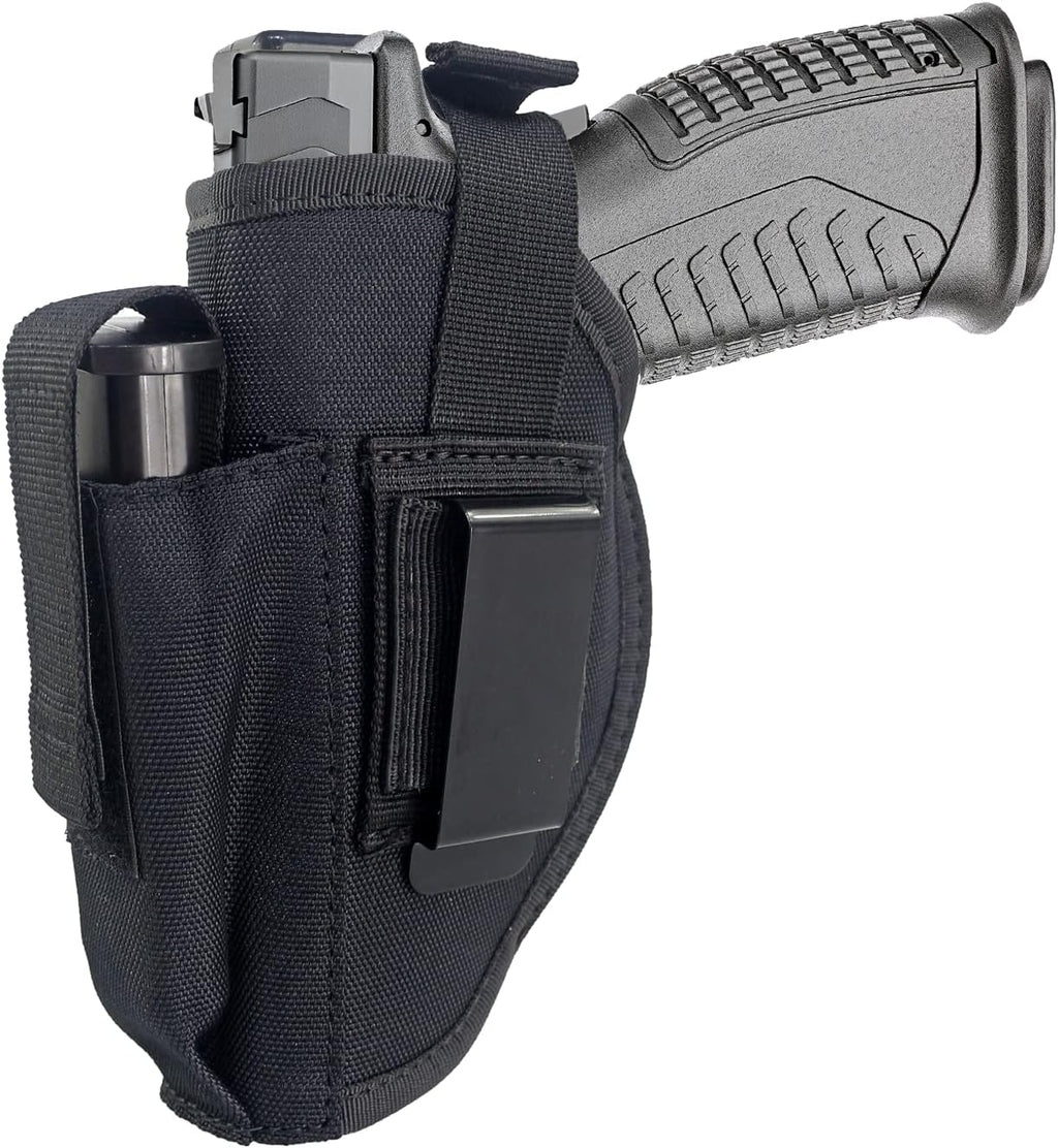Black Tactical Belt Holster with Mag Pouch and Metal Clip V685
