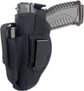 Black Tactical Belt Holster with Mag Pouch and Metal Clip V685