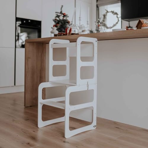 Black Foldable Montessori Tower and Step Helper L80148