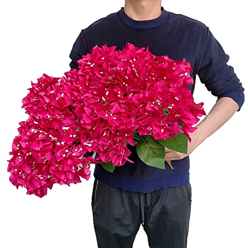 Set of 4 Artificial Bougainvillea Silk Flowers Bouquet (Fuchsia) F677