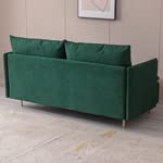 Green Cotton Linen 2-Seat Loveseat Couch G794687