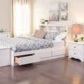 White Queen Bookcase Platform Storage Bed N827