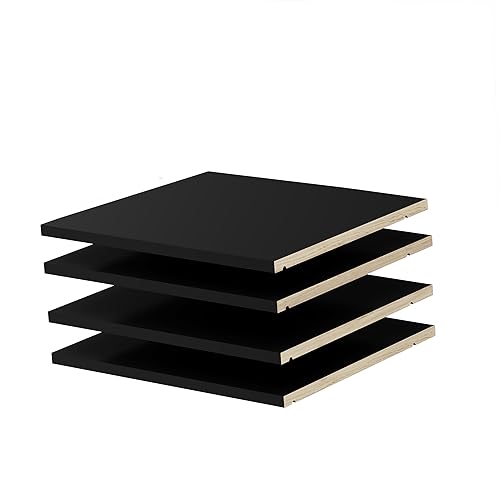 Set of 4 Solid Wood Shelves, Java Espresso Y132
