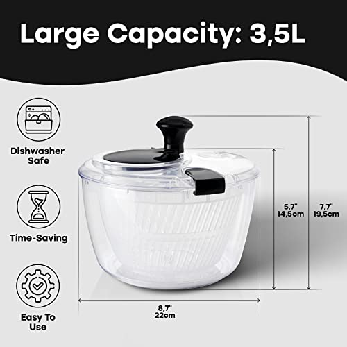 Salad Spinner with Storage Lid, Drain, Bowl, and Colander - 3.7 Qt O511