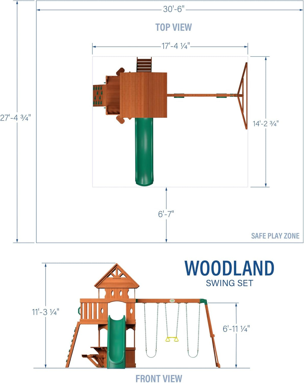 Cedar Wood Playset Swing Set G363306