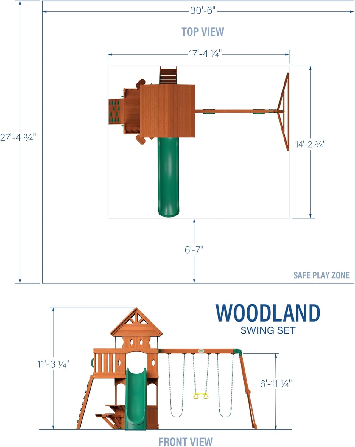 Cedar Wood Playset Swing Set G363306