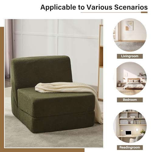 Pink Folding Sofa Bed with Memory Foam F17698