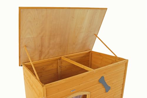 Natural Wooden Doghouse with Elevated Floor B5066