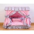 Princess Pink grey White Heart Pet Dog Handmade Bed House with Pillow D24147