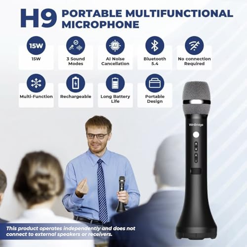 15W Wireless Bluetooth Microphone Speaker with Noise Cancelling J422203