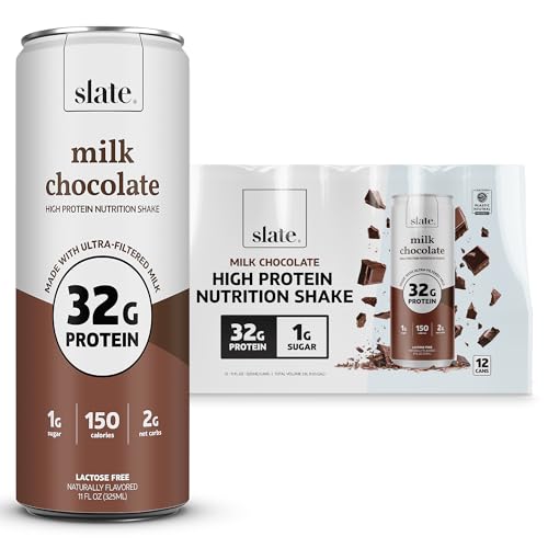 Vanilla Cream High Protein Nutrition Shake, 32g Protein, 1g Sugar, 150 Calories, 1g Net Carbs, Lactose Free, No Added Sugar, 11 fl oz, 12 Cans G5750
