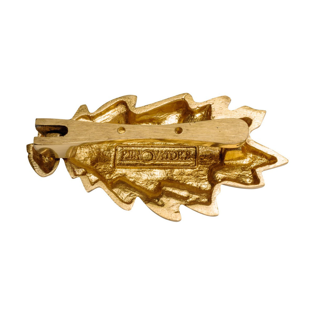 6" Solid Brass Oak Leaf Shaped Door Knocker H31441