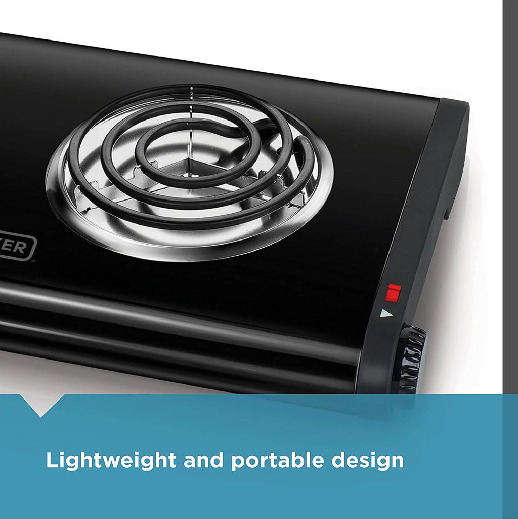 Black Double Burner Portable Buffet Range Z60264