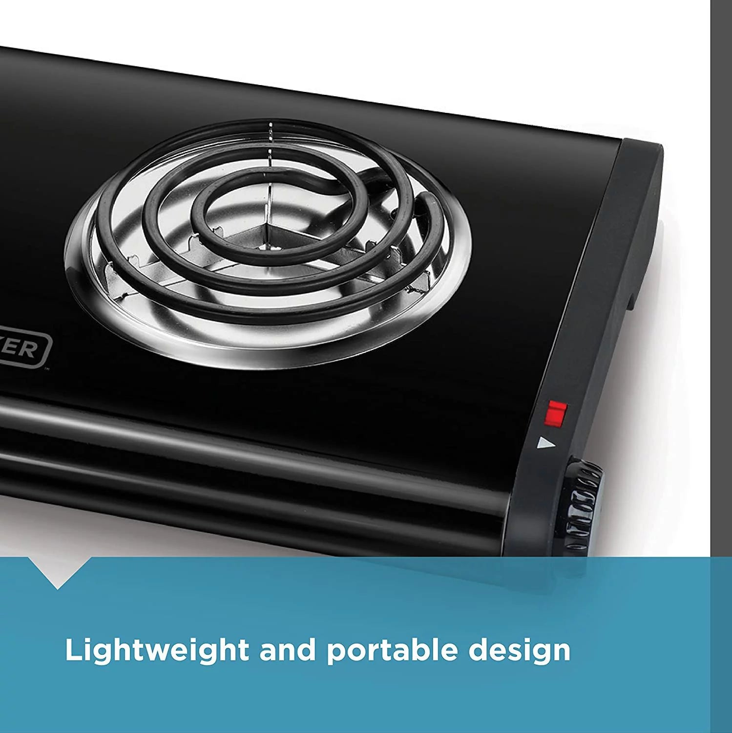 Black Double Burner Portable Buffet Range Z60264
