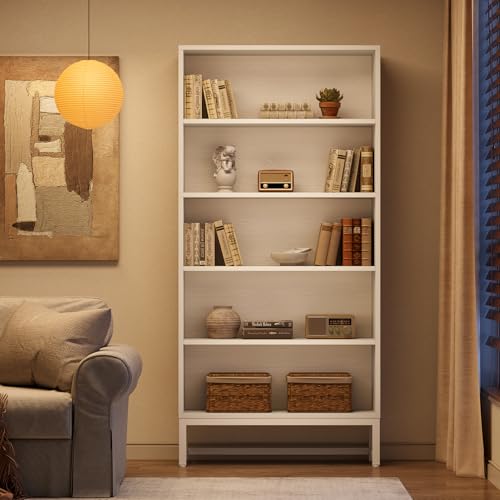 5-Tier Tall Bookcase with Closed Back Shelf W43943