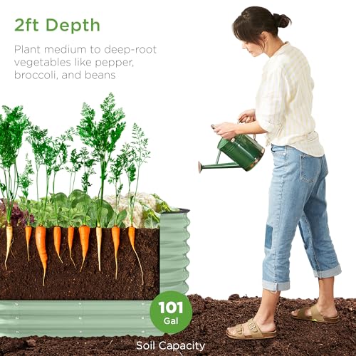 8x2x2ft Metal Raised Garden Bed, Charcoal V2175