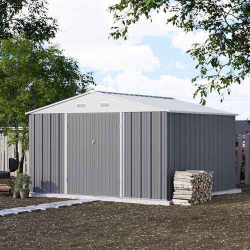 3 x 3 FT Grey Outdoor Storage Shed with Sloping Roof and Single Lockable Door O160391