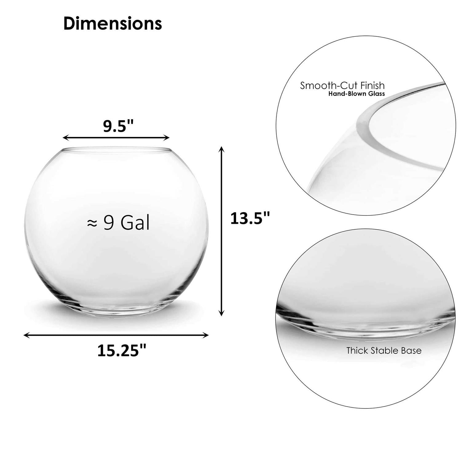 Large Glass Bubble Bowl Fish Bowl Vase J74022