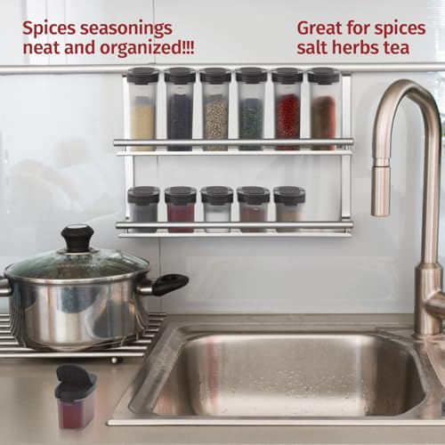 8 pk Red Clear Plastic Spice Jars with Lids X17088