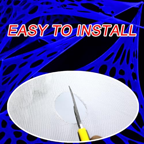 Blue Giant Outdoor Spider Web Decorations Set with 3 Blacklight (48FT x 4FT) I59909