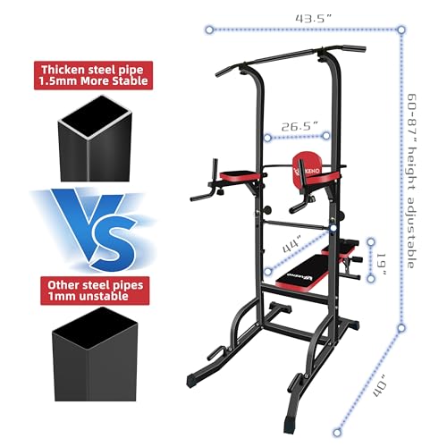 Adjustable Power Tower with Bench Pull Up Bar Dip Station M7647