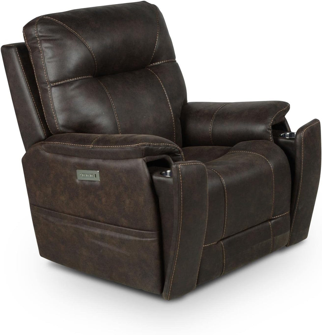 Saddle Brown Leatherette Power Recliner Chair O6811