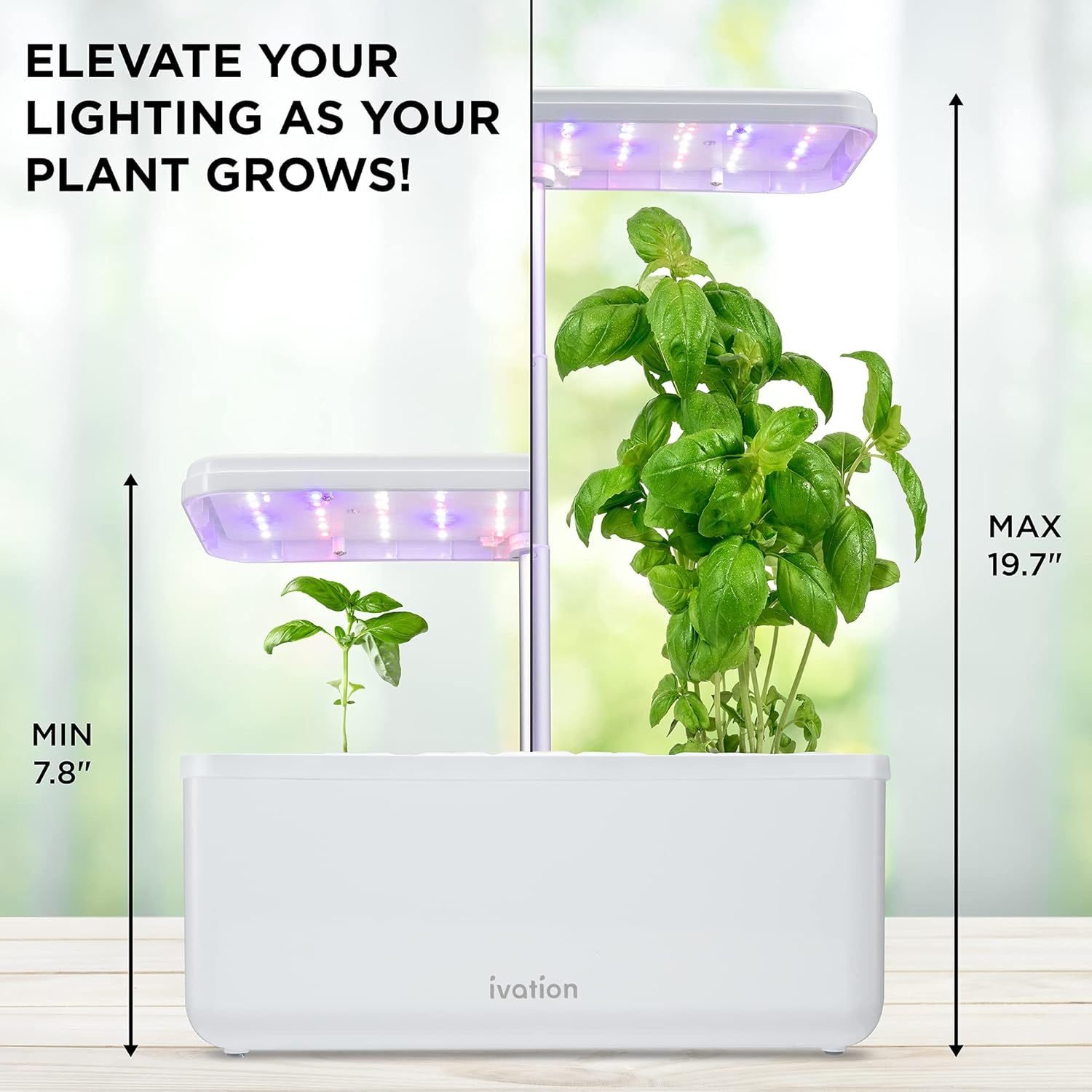 7-Pod Indoor Hydroponics Growing System Kit with LED Grow Light Y5638