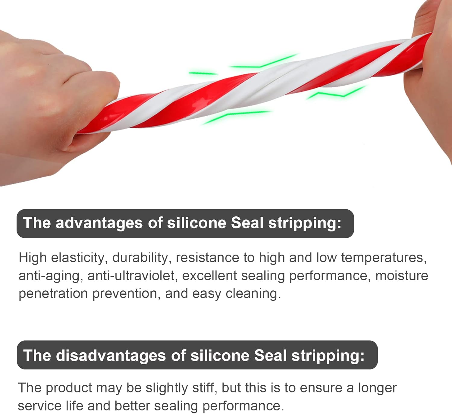 40 Feet Silicone Door Weather Stripping Self-Adhesive Seal Strip F67594
