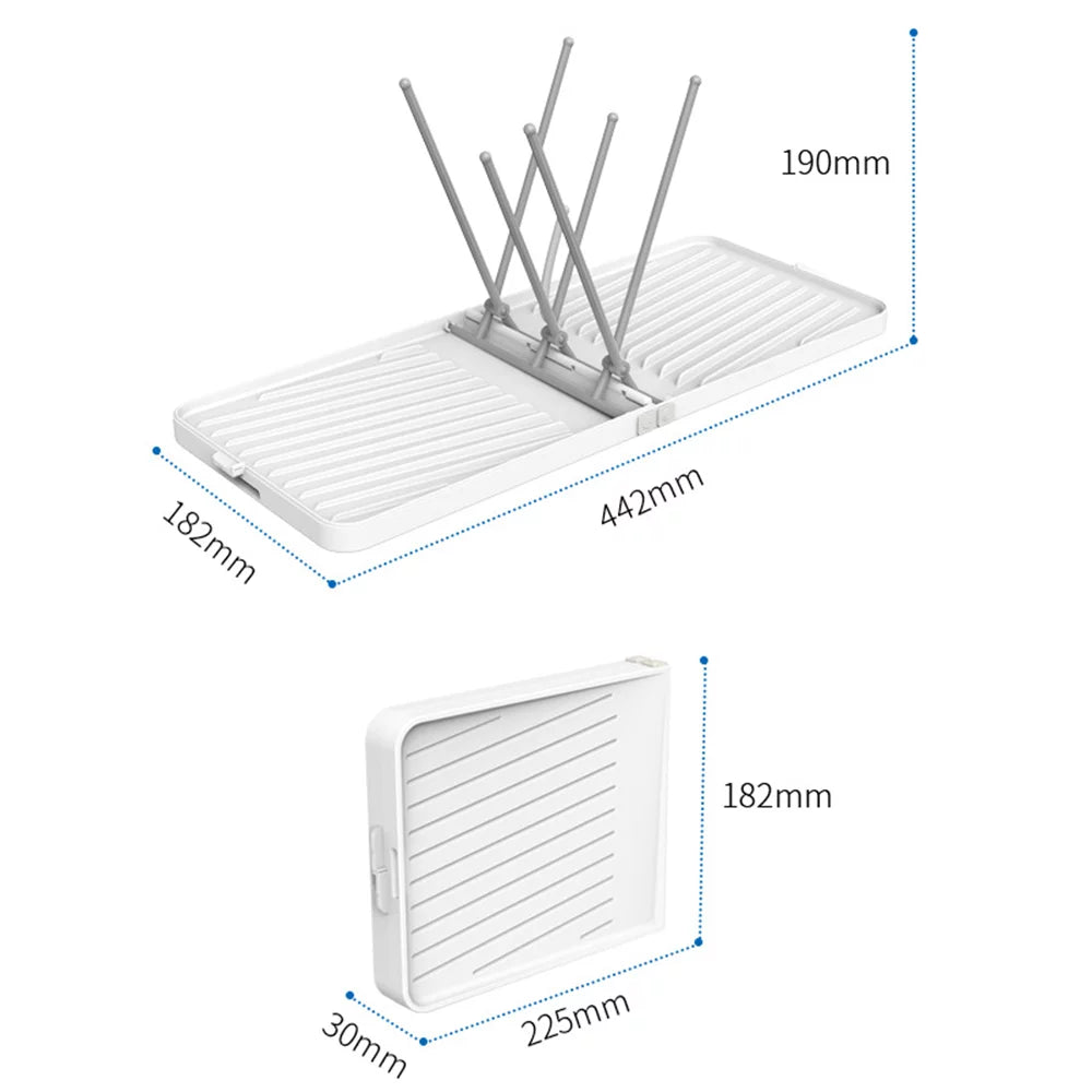 Foldable Bottle Drying Rack with Tray W1001