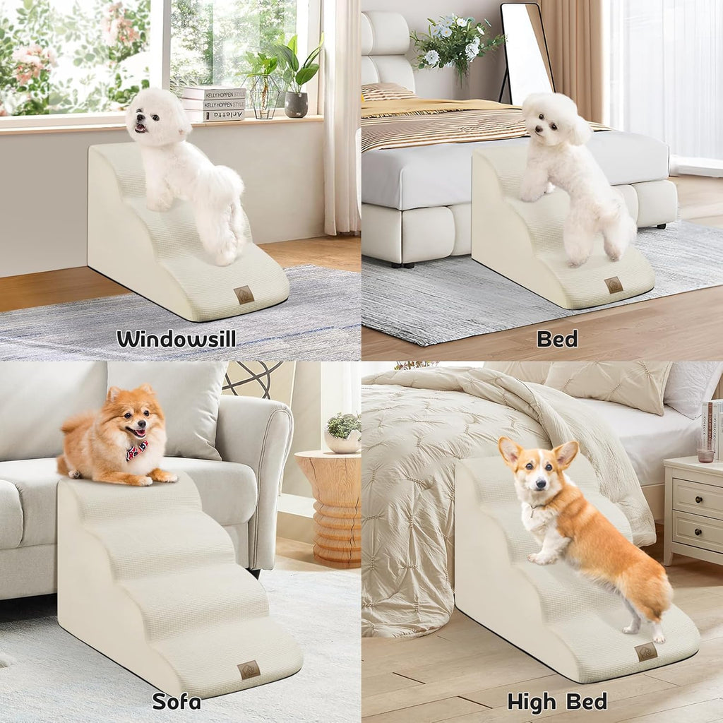 Beige 4-Tier Foam Pet Stairs S174731