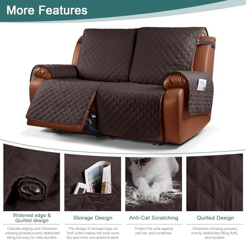 Khaki 3 Seater Recliner Sofa Cover with Elastic Straps U8194