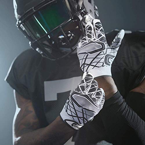 Cutters Game Day No Slip Football Gloves - Receiver Glove with High Tack Silicone Grip T134