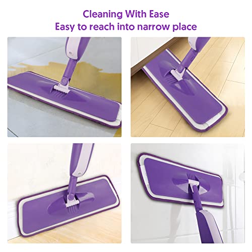 Wet Mops with 5X Washable Pads Spray Mops for Hardwood Floor Cleaning with 2X Bottles R308