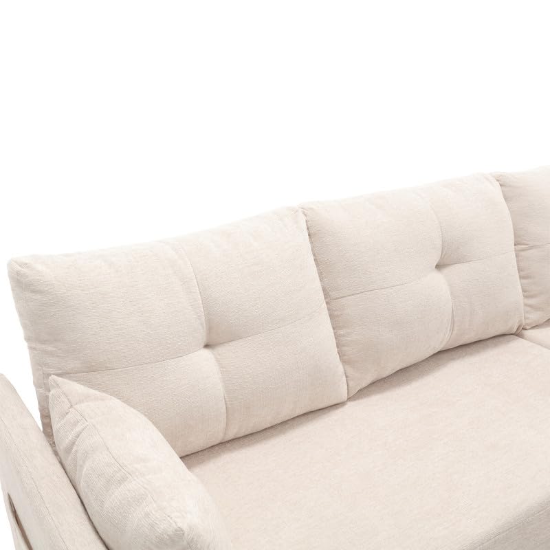 Orange L Shaped Convertible Sectional Sofa with Chaise Z498065