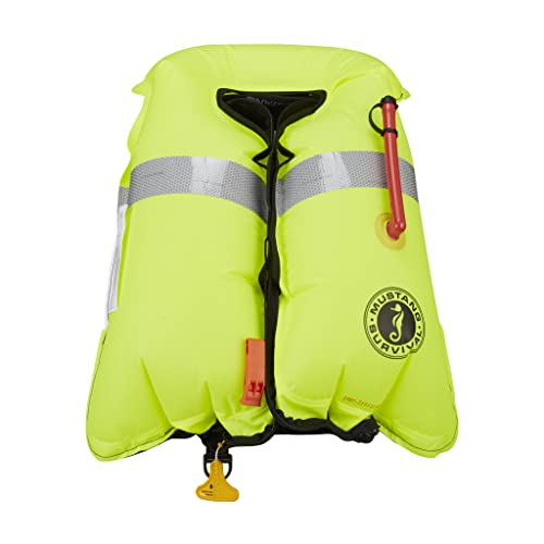 Orange & Black Inflatable Work Vest, 35 lb. Buoyancy Y981