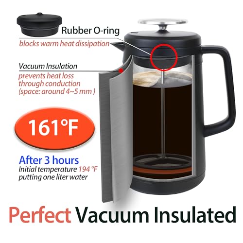 34oz Double Vacuum Insulation Stainless Steel French Press Coffee Maker K78650