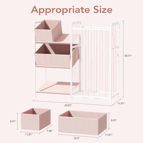Pink Stuffed Animal Storage with 4 Removable Bins A353