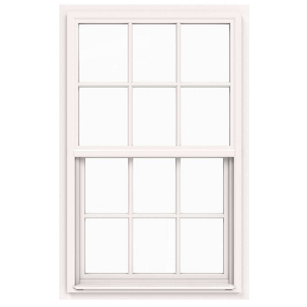 30 in. x 48 in. White Single-Hung Vinyl Window with 6-Lite Colonial Grids B278