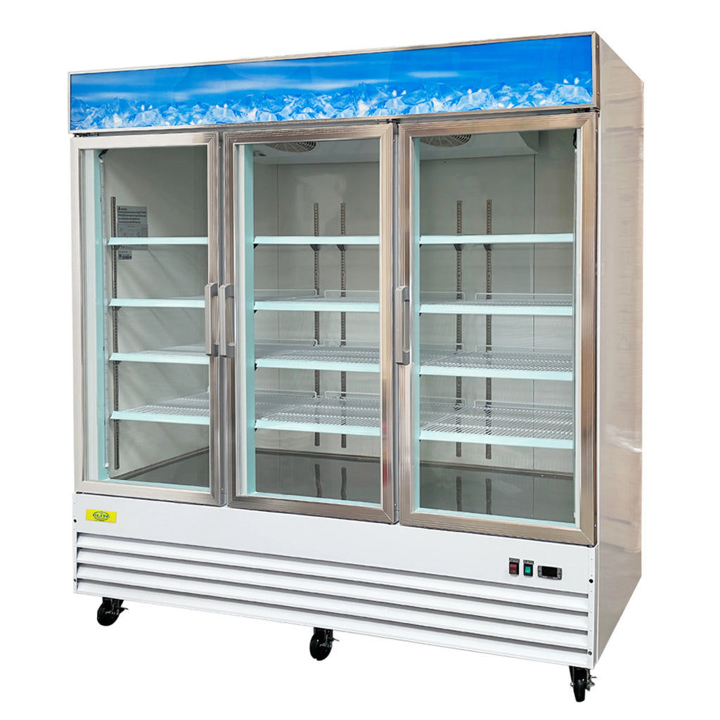 Three Glass Door Merchandiser Cooler Commercial Refrigerator, 53 Cu. ft. B312