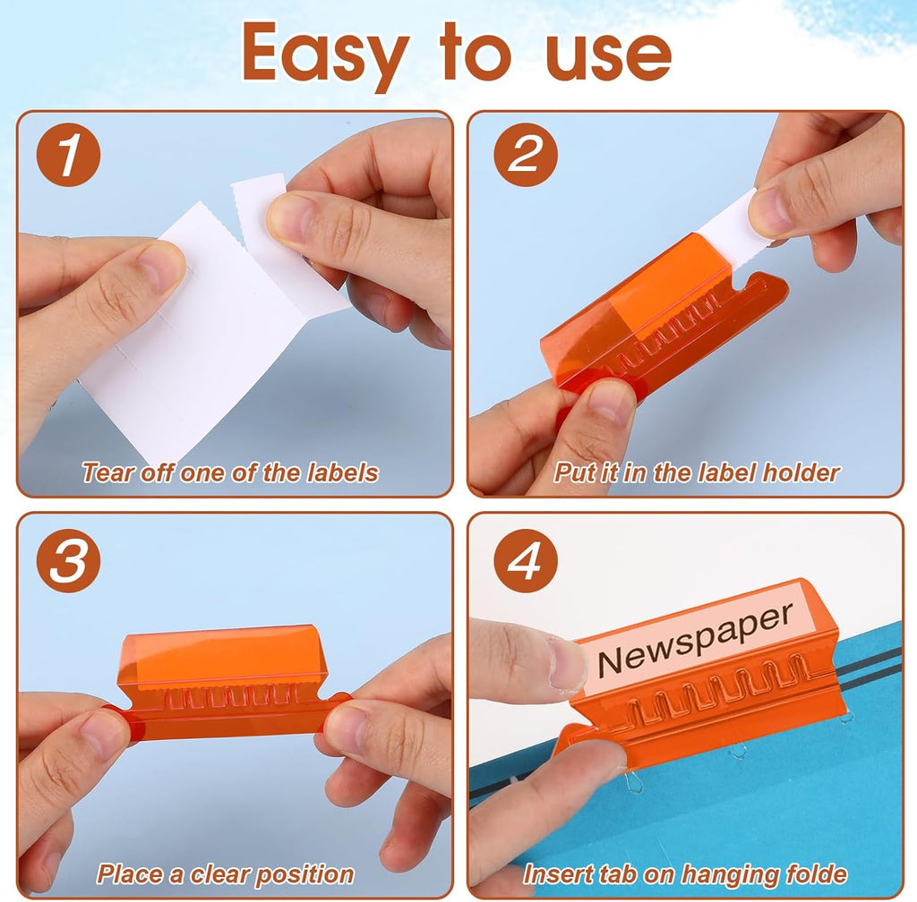 50 Pcs Multicolor Plastic File Tabs (4-Inch) N314