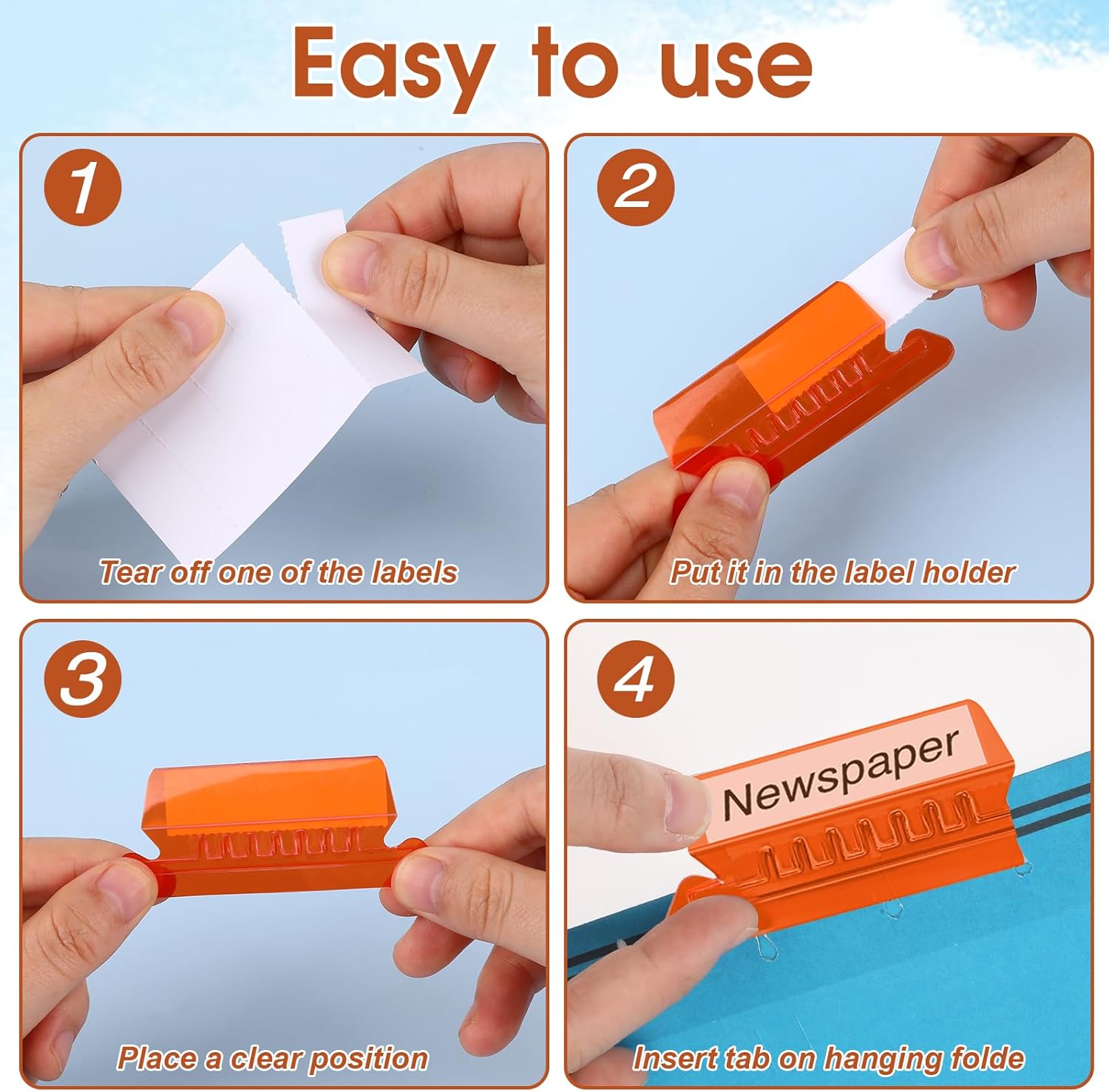 50 Pcs Multicolor Plastic File Tabs (4-Inch) N314