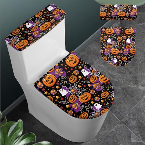 Christmas Trees Toilet Lid Cover and Toilet Tank Cover Set Stretch Seat Covers M413