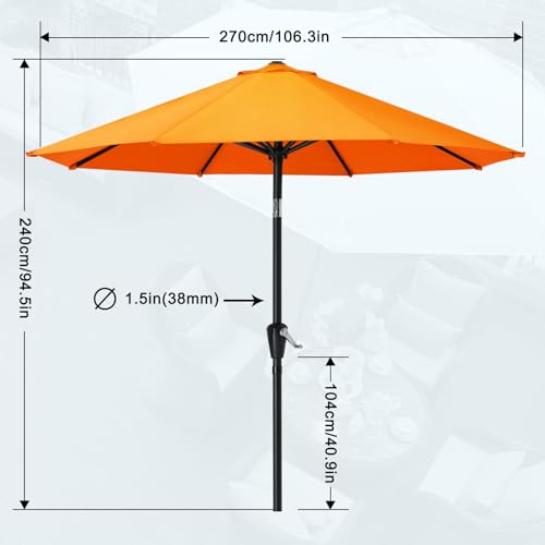 9FT Light Gray Patio Umbrella H528