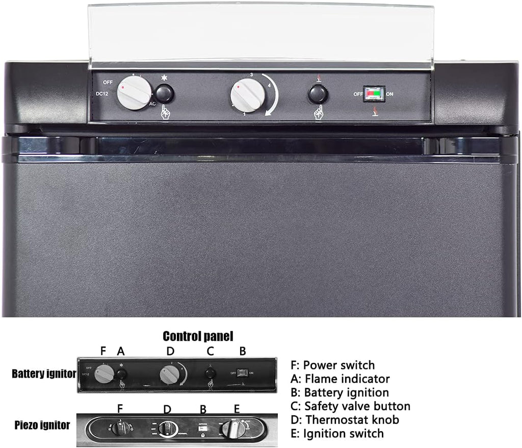 Black 1.4 Cu.Ft 3 Way Propane Refrigerator M5087