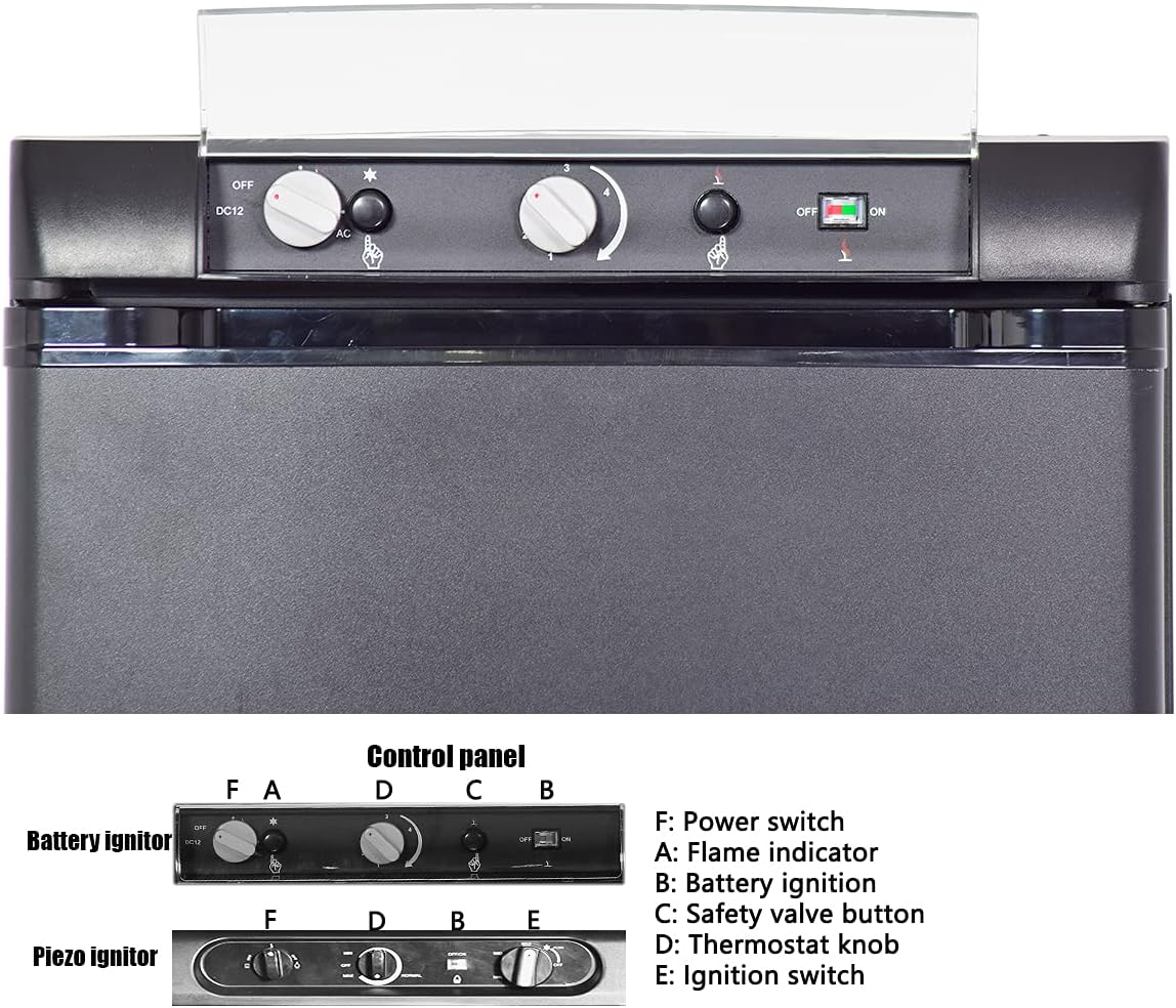 Black 1.4 Cu.Ft 3 Way Propane Refrigerator M5087