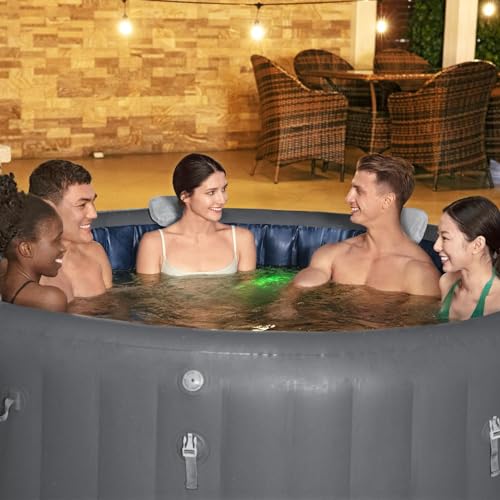 Gray Inflatable Hot Tub with Cover Q633224