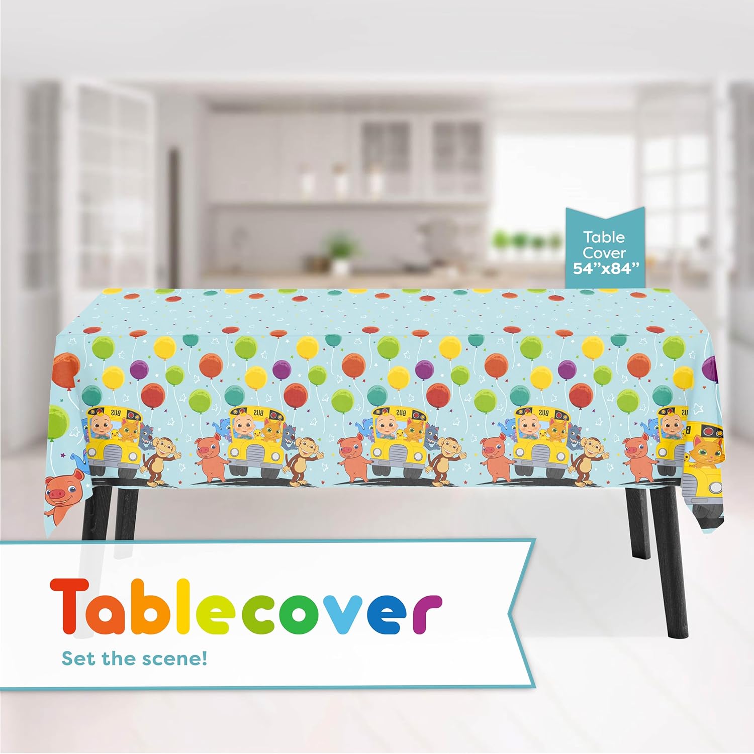 Cocomelon Party Supplies Set with Table Cover, Plates, Napkins Z283313
